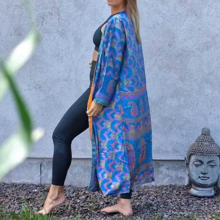 Kimono VÄNDBAR återvunnet silke Nr 98