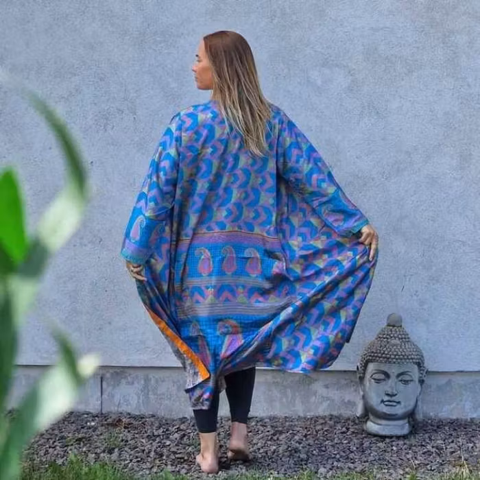 Kimono VÄNDBAR återvunnet silke Nr 98