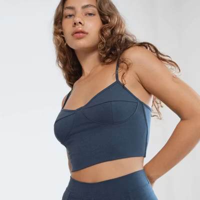 Yoga-BH Ylva Bamboo Bralette Ocean Blue - Studio K