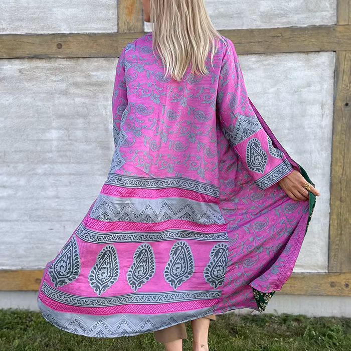 Kimono VÄNDBAR återvunnet silke Nr 100