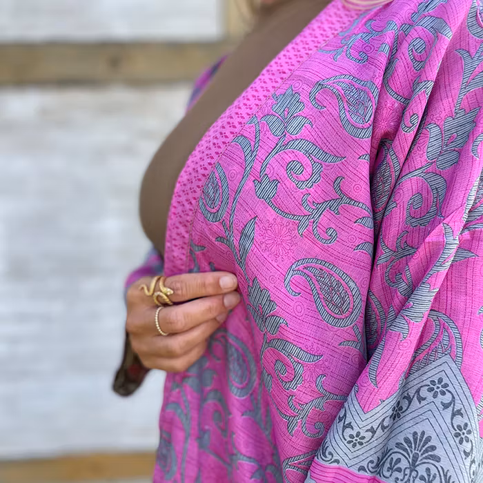 Kimono VÄNDBAR återvunnet silke Nr 100