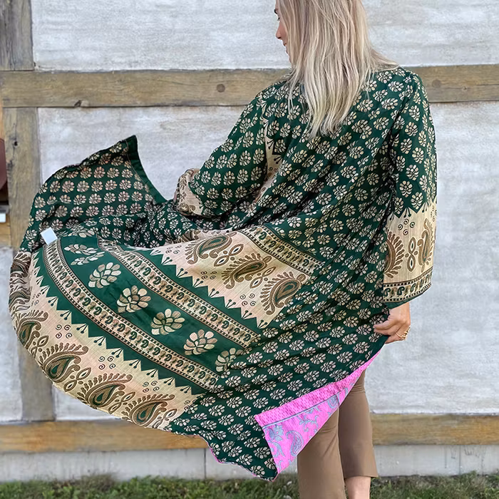 Kimono VÄNDBAR återvunnet silke Nr 100