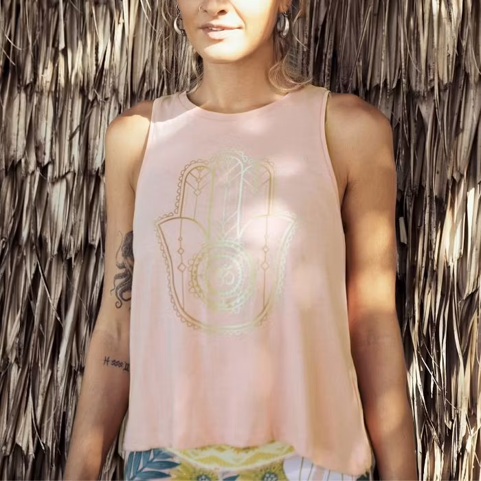 Linne Tank Top Hamsa French Peach - Soul Factory