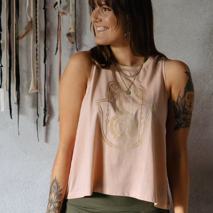 Linne Tank Top Hamsa French Peach - Soul Factory