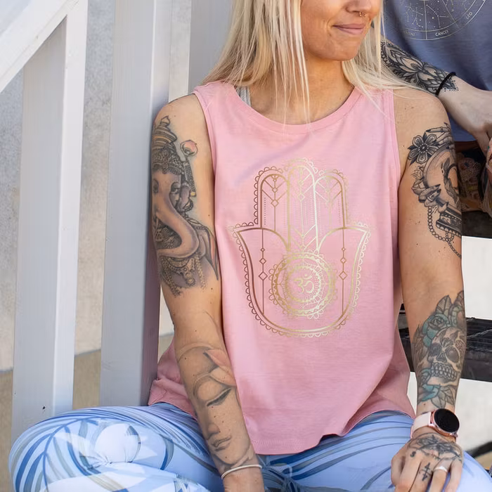 Linne Tank Top Hamsa Rosa - Soul Factory