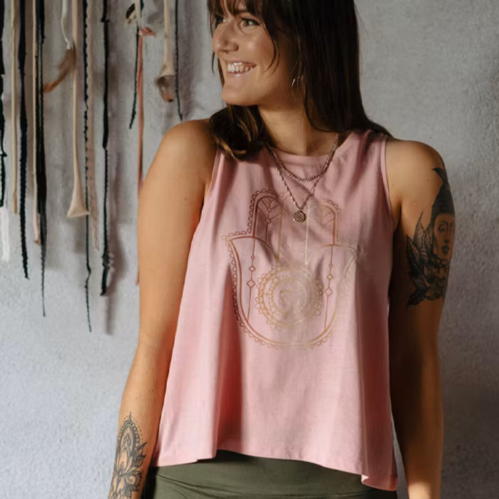 Linne Tank Top Hamsa Rosa - Soul Factory