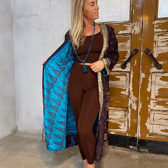 Kimono VÄNDBAR återvunnet silke Nr 125