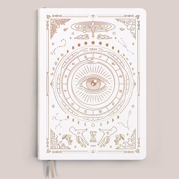 Kalender 2024 Astrological Planner White Leather A5 - Magic of I