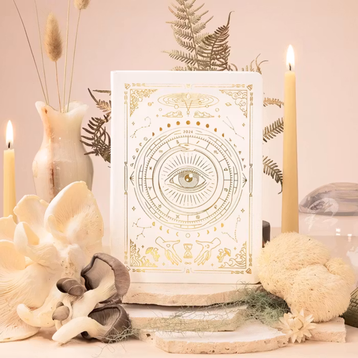 Kalender 2024 Astrological Planner White Leather A5 - Magic of I