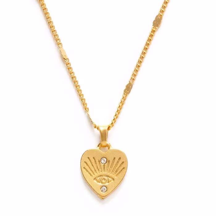 Halsband Eye in heart necklace - Amano Studio