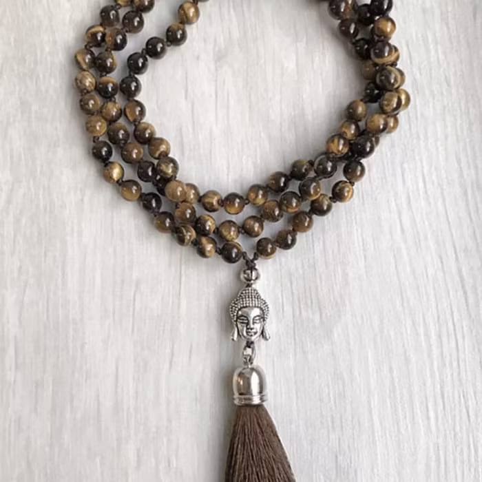 KAMPANJ! Mala halsband + armband Buddha Tigeröga - Nouelle