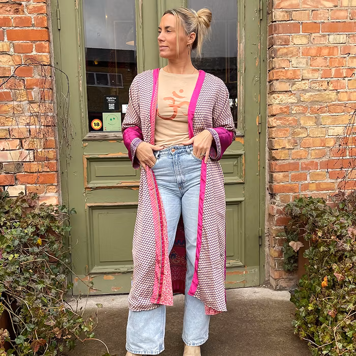 Kimono VÄNDBAR återvunnet silke Nr 157