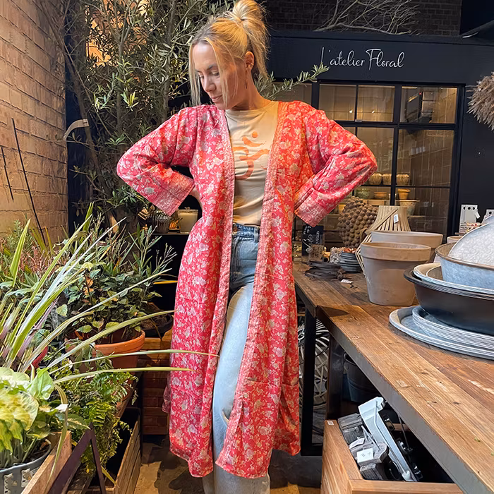 Kimono VÄNDBAR återvunnet silke Nr 155