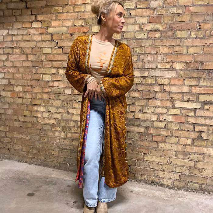 Kimono VÄNDBAR återvunnet silke Nr 196