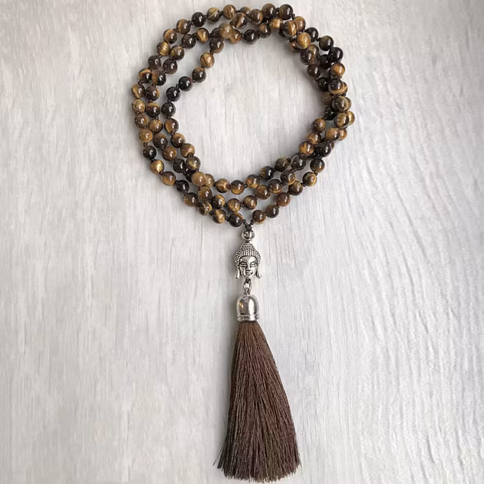 KAMPANJ! Mala halsband + armband Buddha Tigeröga - Nouelle