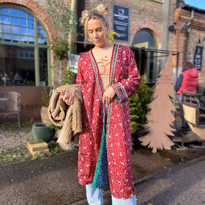 Kimono VÄNDBAR återvunnet silke Nr 192