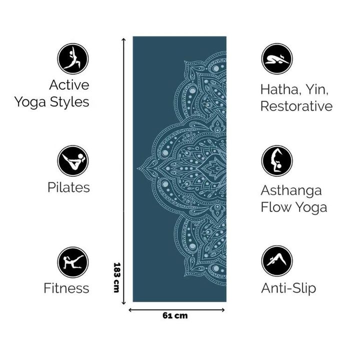 Yogamatta Mystical Extra Thick Dark Blue 6mm - Love Generation