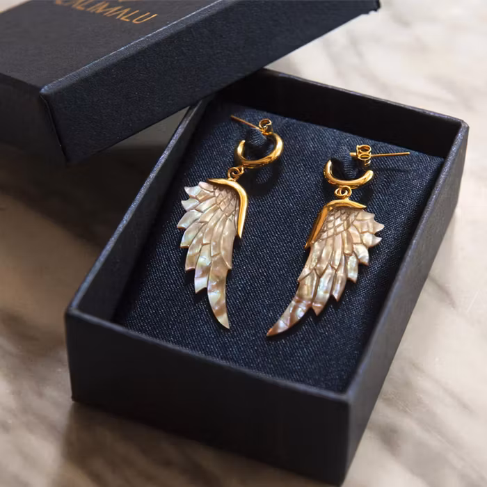 Örhänge Opal Wonder Gold Hoops - Lalimalu