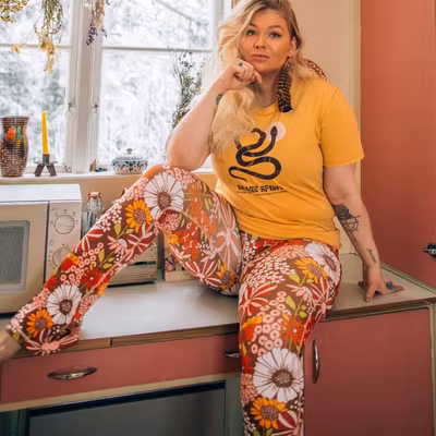 Yogaleggings Flares Hippie Garden - Soul Factory