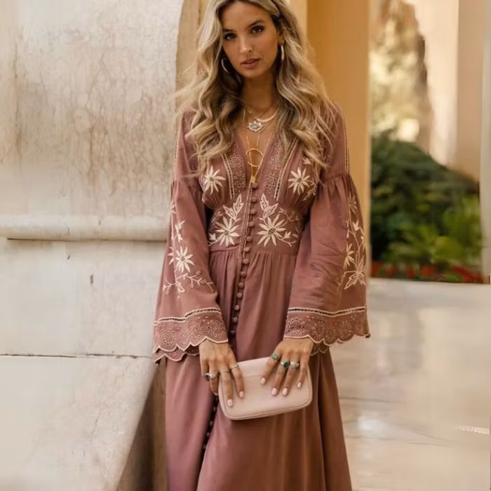 Klänning Maxi Mocha Chip Gown- Zaimara
