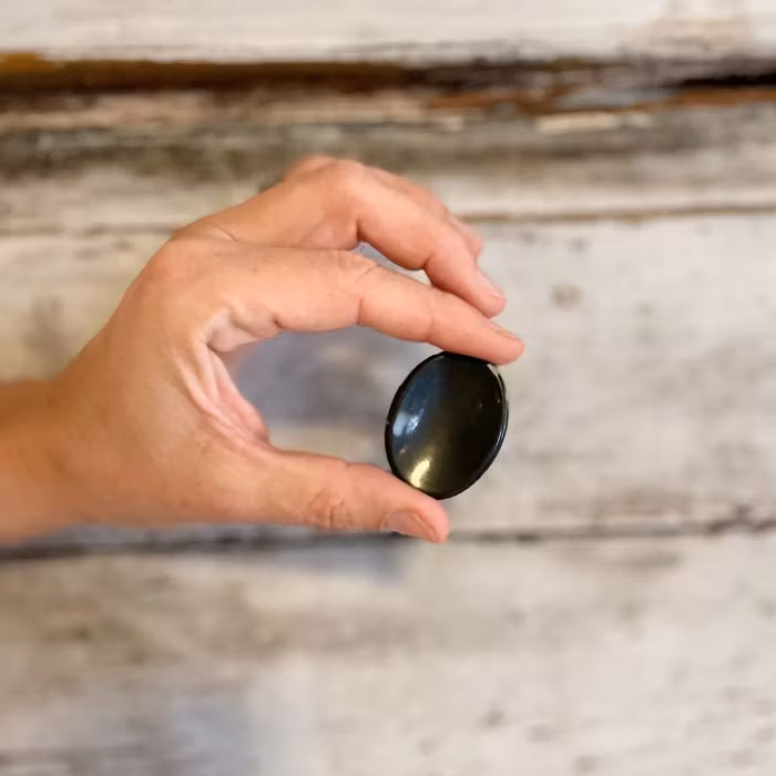 Svart Agat Worry stone kristall