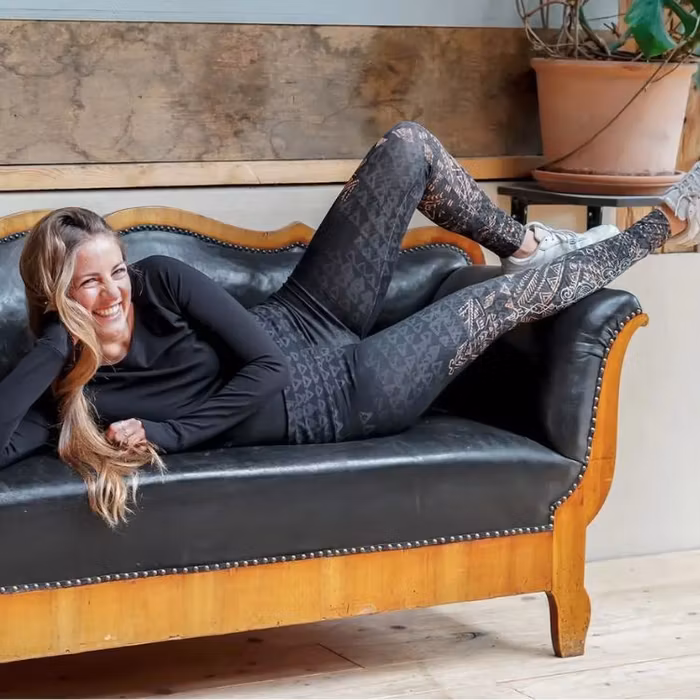 Yogaleggings Buddhi Black/Beige - The Spirit of OM