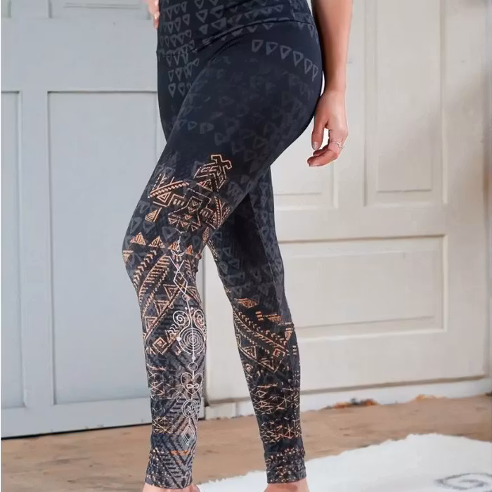 Yogaleggings Buddhi Black/Beige - The Spirit of OM