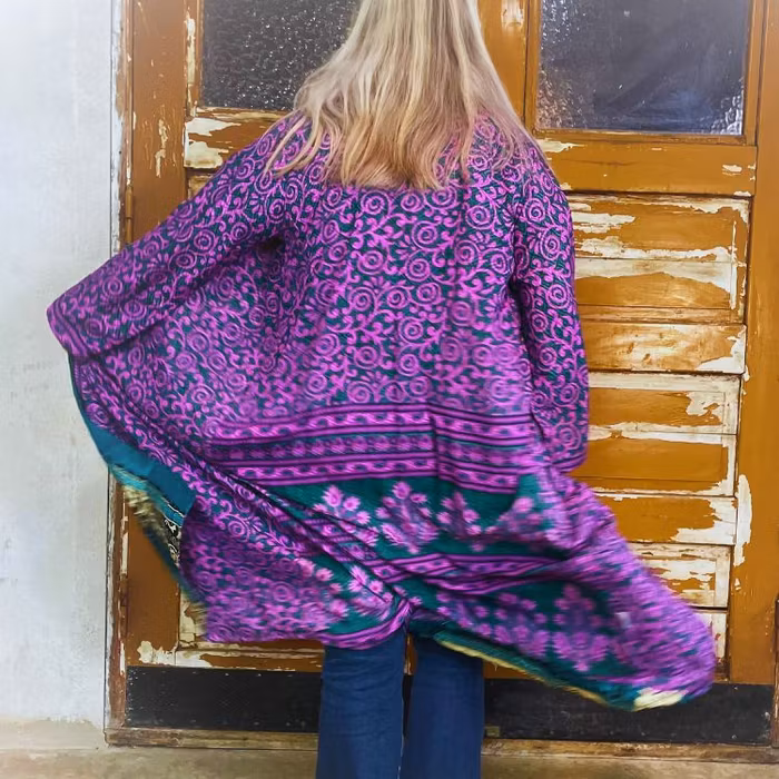 Kimono VÄNDBAR återvunnet silke Nr 202