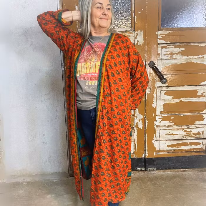 Kimono VÄNDBAR återvunnet silke Nr 213