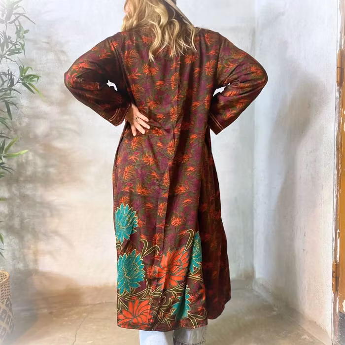 Kimono VÄNDBAR återvunnet silke Nr 214