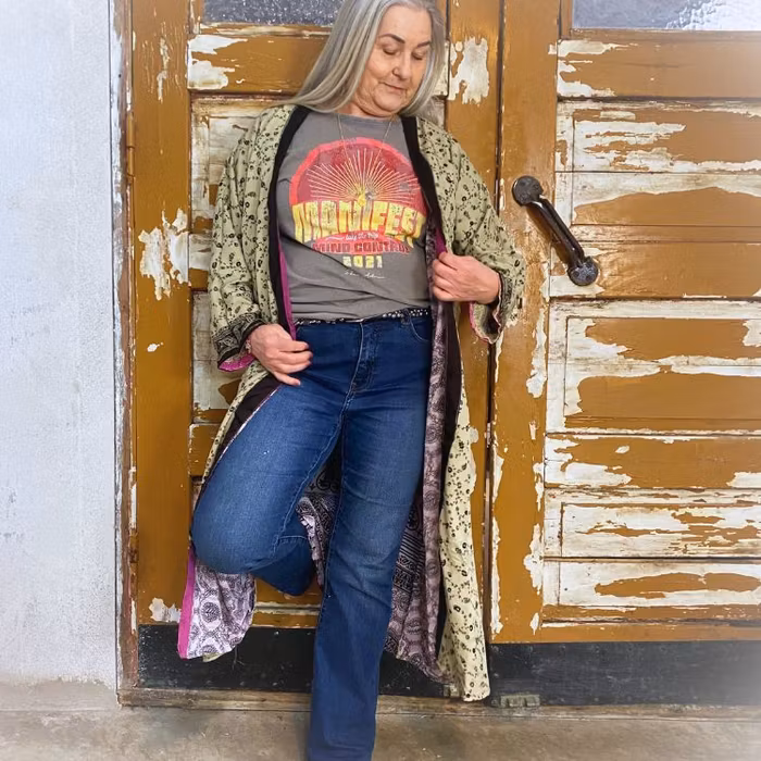 Kimono VÄNDBAR återvunnet silke Nr 216