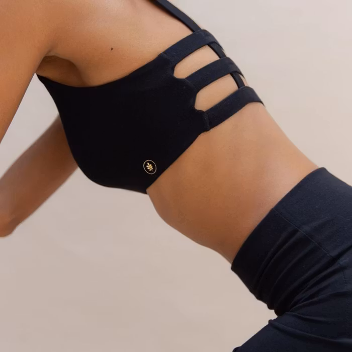 Yoga-BH Boxy Crop top Black - Indigo Luna