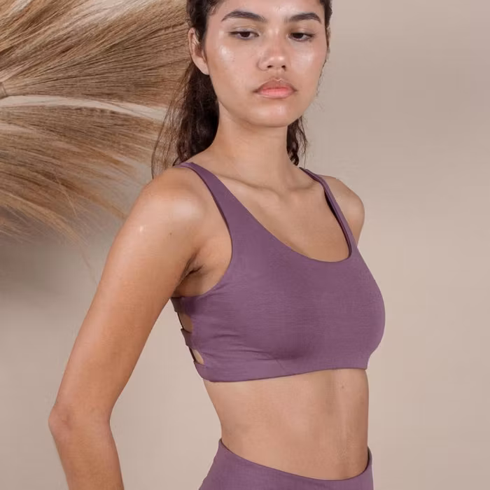 Yoga-BH Boxy crop top Aubergine - Indigo Luna