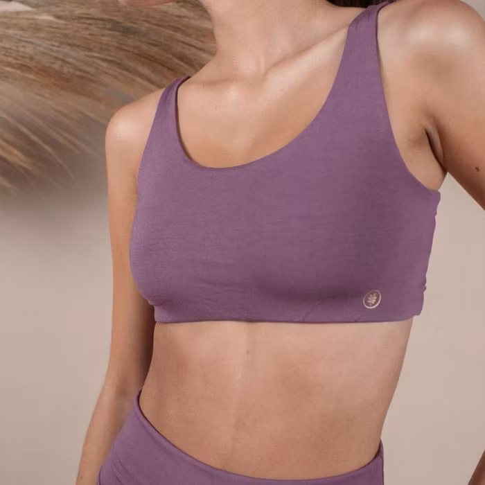 Yoga-BH Boxy crop top Aubergine - Indigo Luna