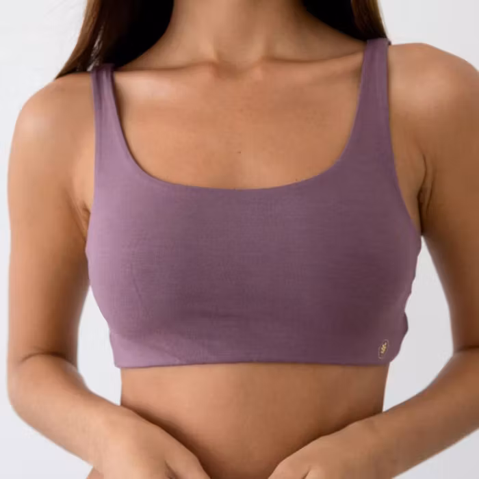 Yoga-BH Boxy crop top Aubergine - Indigo Luna