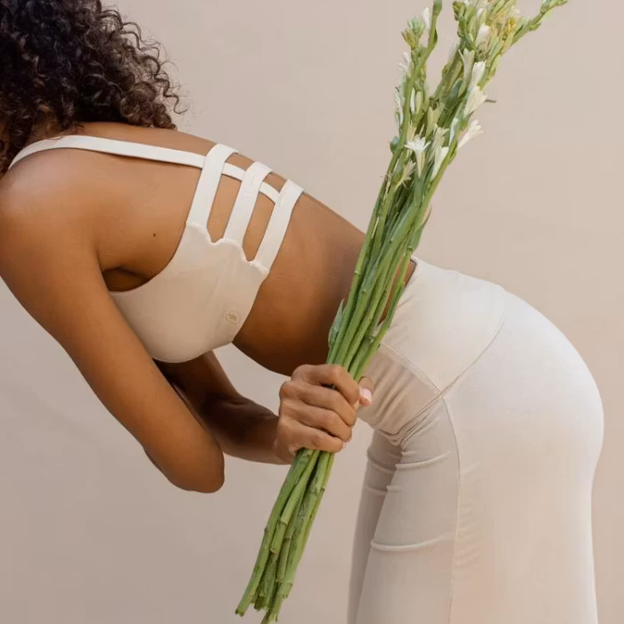 Yoga-BH Boxy Crop top Pearl - Indigo Luna