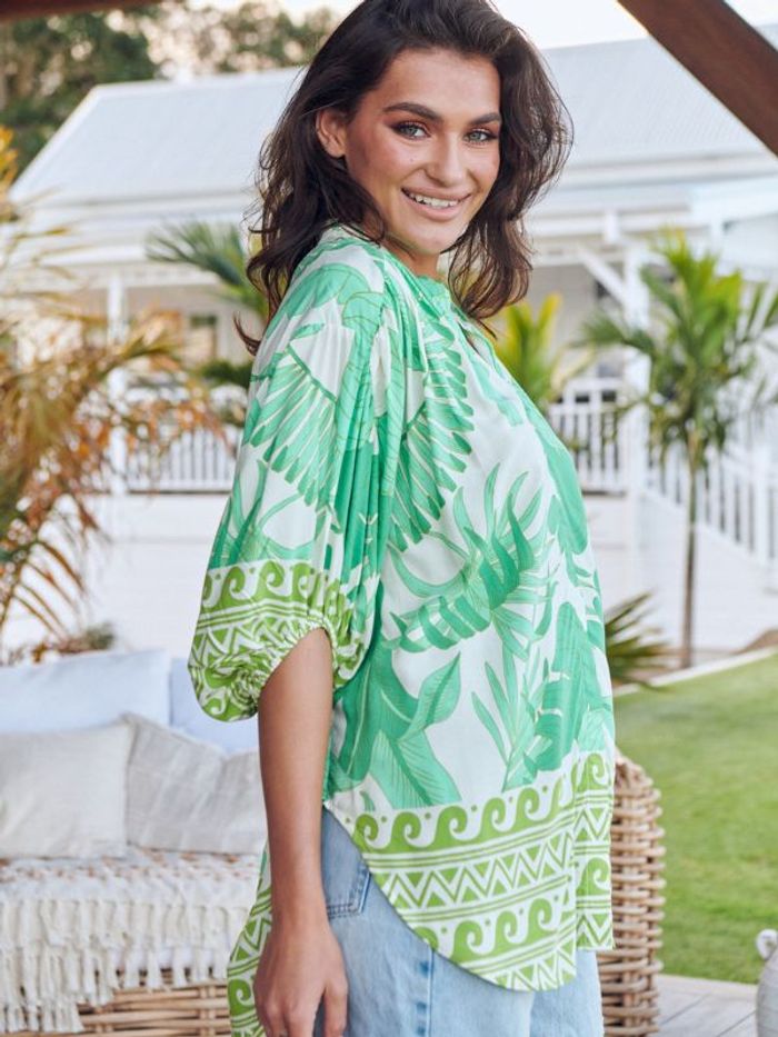 Blus Palmetto Print Gypsea Blouse - Jaase