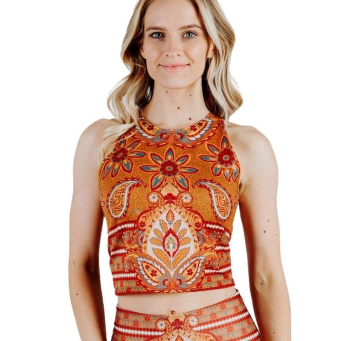 Yoga Knot Top Rad Paisley "Två i en" - Yoga Democracy