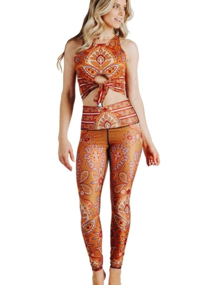 Yoga Knot Top Rad Paisley "Två i en" - Yoga Democracy