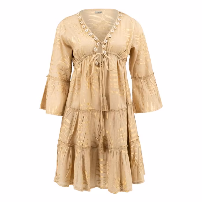 Klänning Leafy shortdress sand - Ibz Mode