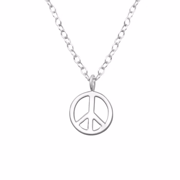 Halsband äkta silver Peace Mini