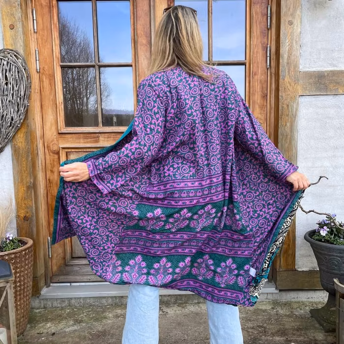 Kimono VÄNDBAR återvunnet silke Nr 202