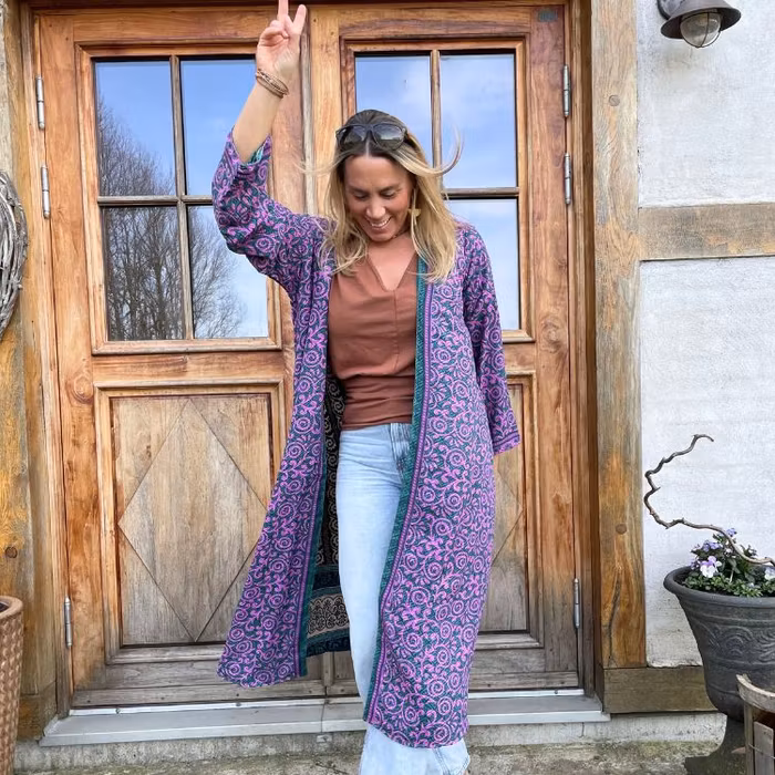 Kimono VÄNDBAR återvunnet silke Nr 202