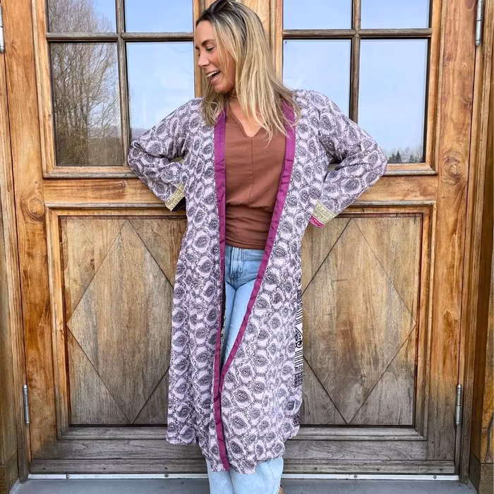 Kimono VÄNDBAR återvunnet silke Nr 216