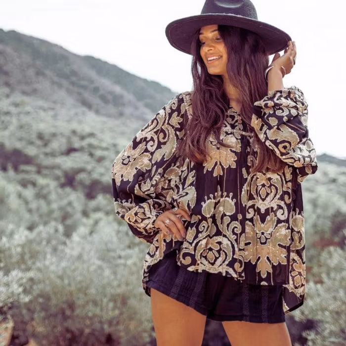 Blus Kiki Baroque Black - Ibz Mode