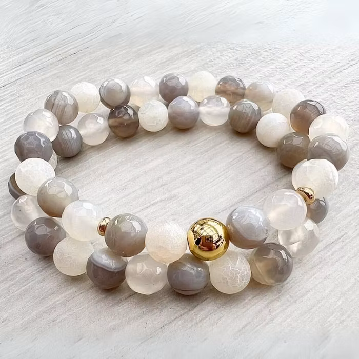 Stenarmband 2st Agate - Nouelle