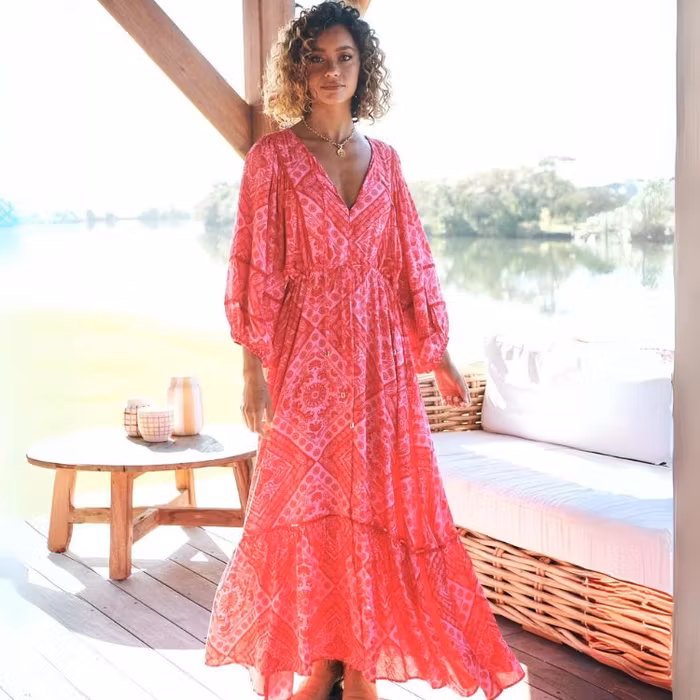 Klänning Amore print Catalonia Maxi dress - Jaase