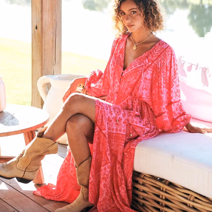 Klänning Amore print Catalonia Maxi dress - Jaase