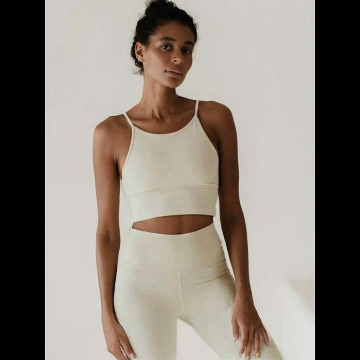 Yoga-BH Ester Bamboo Crop Top Oatmeal - Studio K
