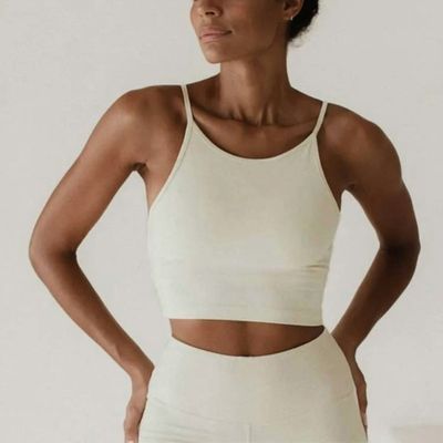 Yoga-BH Ester Bamboo Crop Top Oatmeal - Studio K